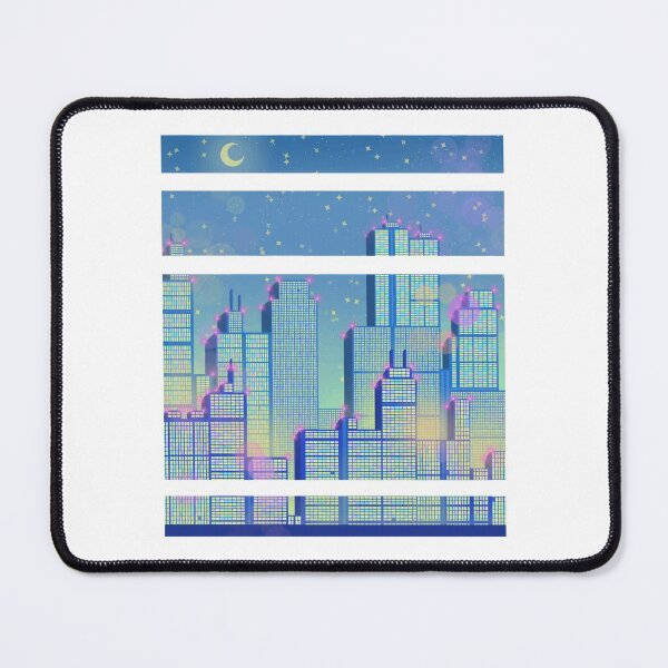 Item preview, Skyline of a City blue Synthwave designed and sold by FalkDania.
