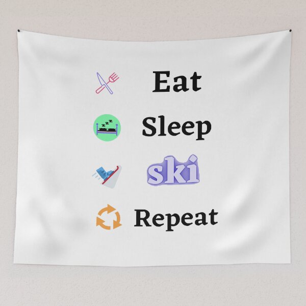 Item preview, Eat sleep ski repeat - Funny snd Cute Quotes designed and sold by Designspot2020.