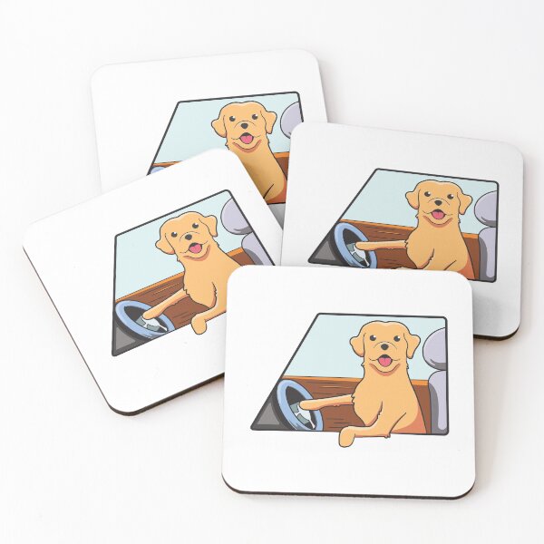 Item preview, Golden Retriever Driving a Car - Cute Dog Driving a Car Art Design designed and sold by thecatcouch.