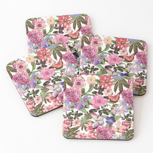 Artikelvorschau, Tropical Flowers in Pink mit Schmetterling von Factor-X entworfen und verkauft von Shop-Factor-X.