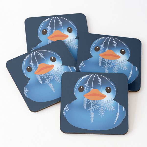 Item preview, Christmas Bauble Rubber Duck - Blue Snowflake and Icicles designed and sold by GlitterState.