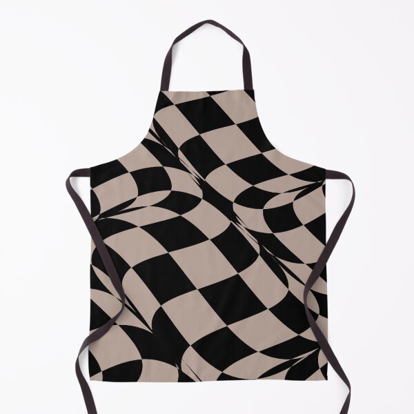 Artikelvorschau, Black and Taupe Distorted Checkerboard Pattern Pairs DE 2022 Trending Color Frontier Land DE6074 entworfen und verkauft von ColorOfTheYears.