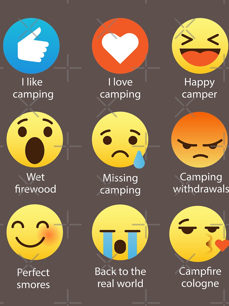 "I Love Camping Emoji Emoticon Graphic Tee Shirt Funny Outdoor Shirt" Tshirt by DesIndie