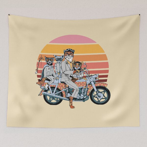 Item preview, Fantastic Mr. fox and family on a motorbike designed and sold by VINU-DESIGNS.