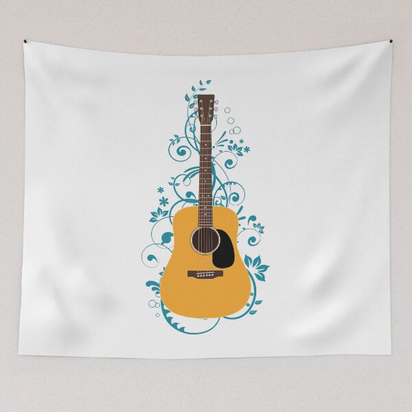 Item preview, Natural Dreadnought Acoustic Guitar Flowering Vines designed and sold by nightsworthy.