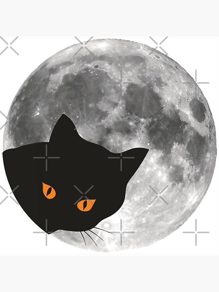 Black Cat and Moon' Art Print