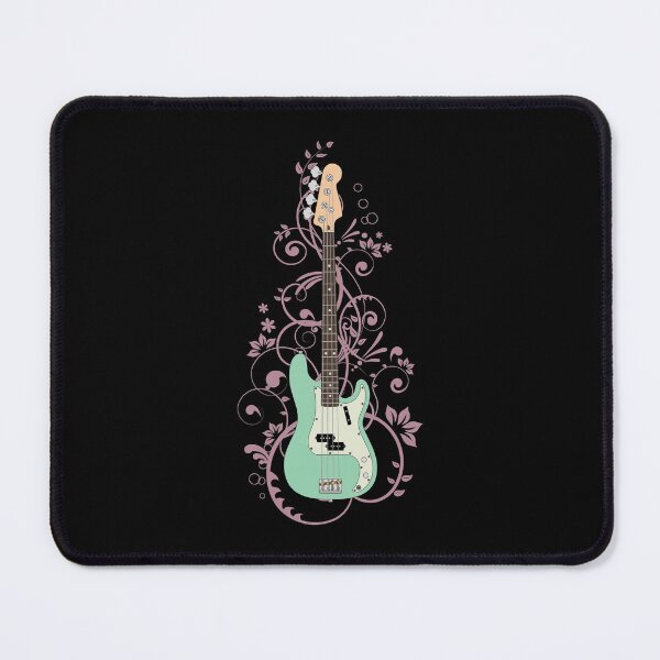 Item preview, Surf Green P-Style Bass Guitar Flowering Vines designed and sold by nightsworthy.