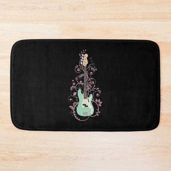 Item preview, Surf Green P-Style Bass Guitar Flowering Vines designed and sold by nightsworthy.