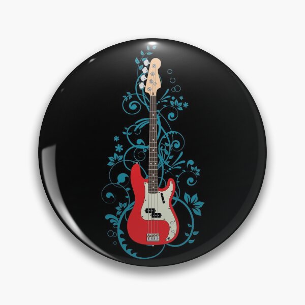 Item preview, Red P-Style Bass Guitar Flowering Vines designed and sold by nightsworthy.
