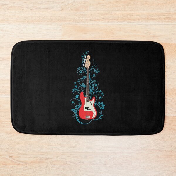 Item preview, Red P-Style Bass Guitar Flowering Vines designed and sold by nightsworthy.