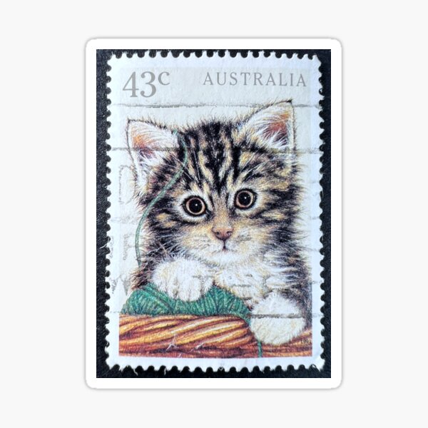 12 Vintage Cat Stamps Pet Cats Unused Vintage Kitty Postage Stamps for  Mailing