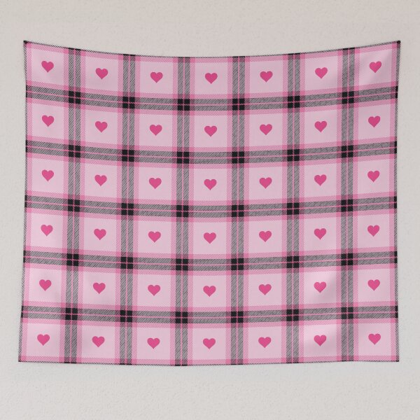Item preview, Tartan Plaid Pink Hearts Pattern designed and sold by dass-art.