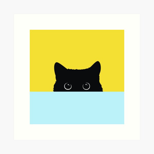 Minimalist dark cat stamp Art Board Print for Sale by CutePlanetEarth