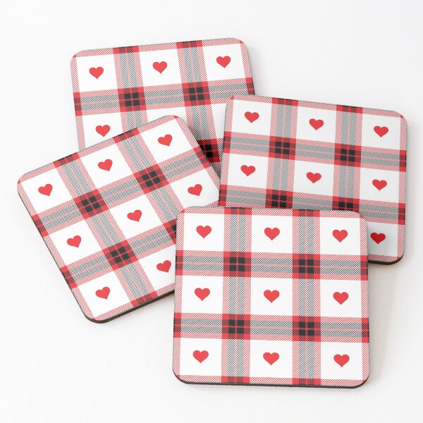 Item preview, Tartan Plaid Red Hearts Pattern designed and sold by dass-art.