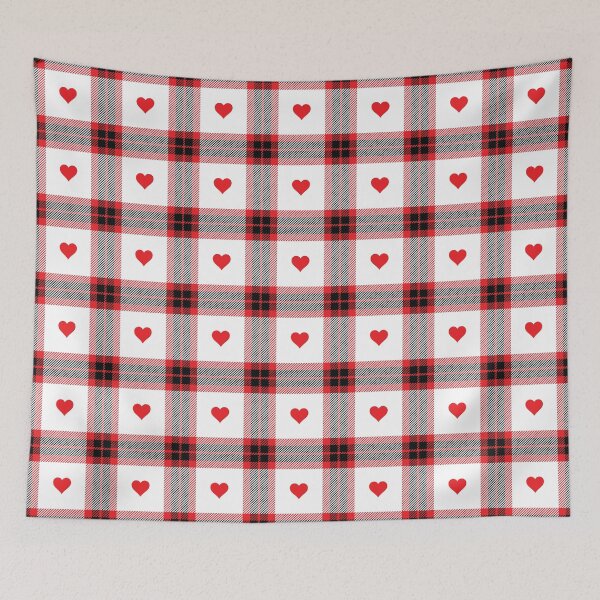 Item preview, Tartan Plaid Red Hearts Pattern designed and sold by dass-art.