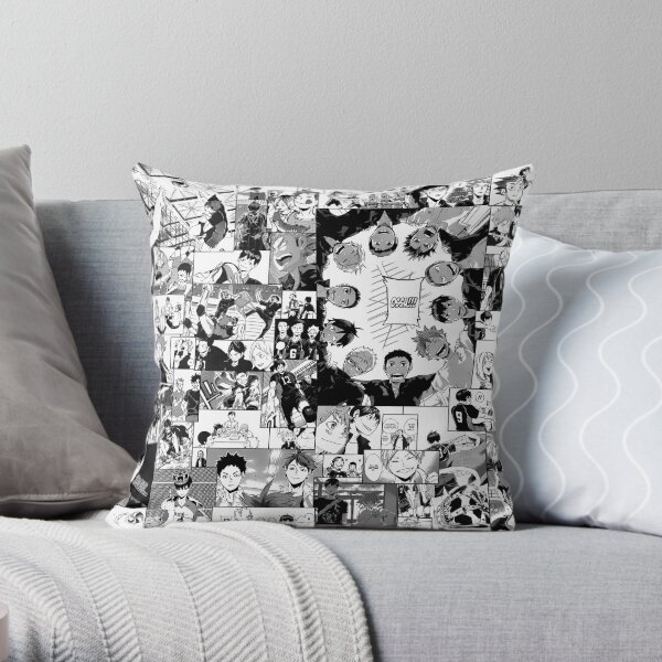Haikyuu!! Karasuno Collage Throw Pillow