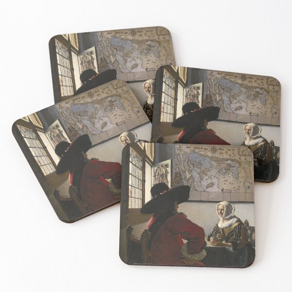 Item preview,  THE OFFICER AND THE LAUGHING GIRL, C.1657-60, Johannes Vermeer designed and sold by Art Outlaws.