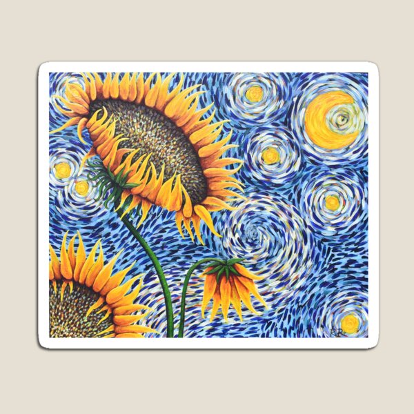 Starry Sunflowers Magnet