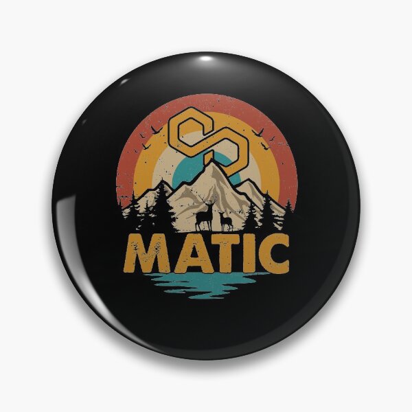 Item preview, Polygon Coin Matic Vintage Retro Mountain Sunset Blockchain Cryptocurrency designed and sold by Master Jay.