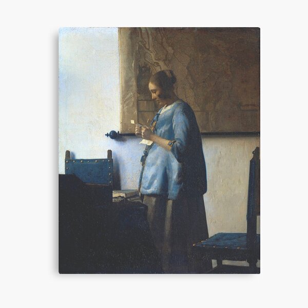 Item preview, Woman in blue reading a letter, C.1662-63, Johannes Vermeer designed and sold by Art  Outlaws.
