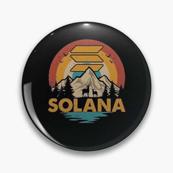 Item preview, Solana Coin SOL Vintage Retro Mountain Sunset Blockchain Cryptocurrency designed and sold by Master Jay.