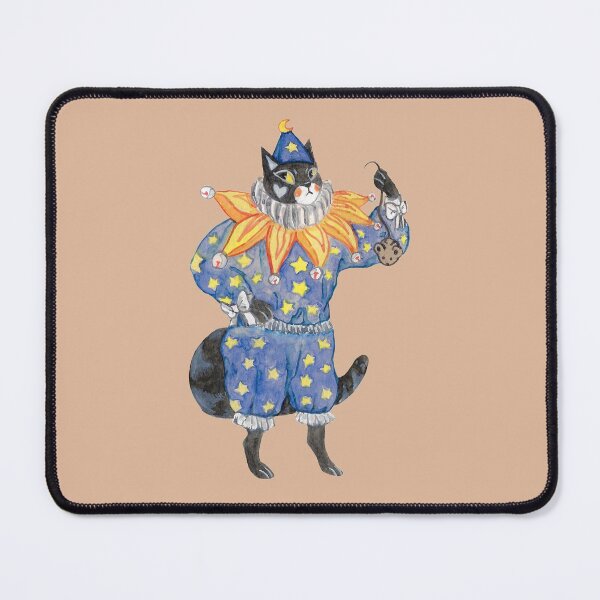 Item preview, star themed anthro vintage clown cat ,watercolor designed and sold by CaptainRingtail.