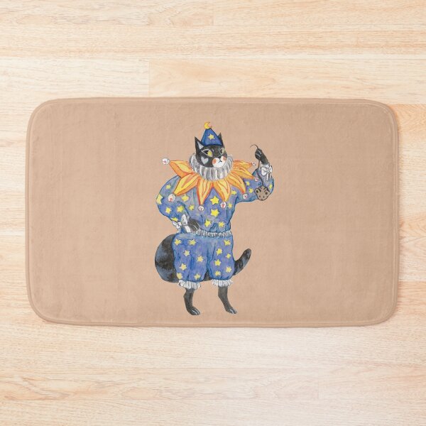 Item preview, star themed anthro vintage clown cat ,watercolor  designed and sold by CaptainRingtail.