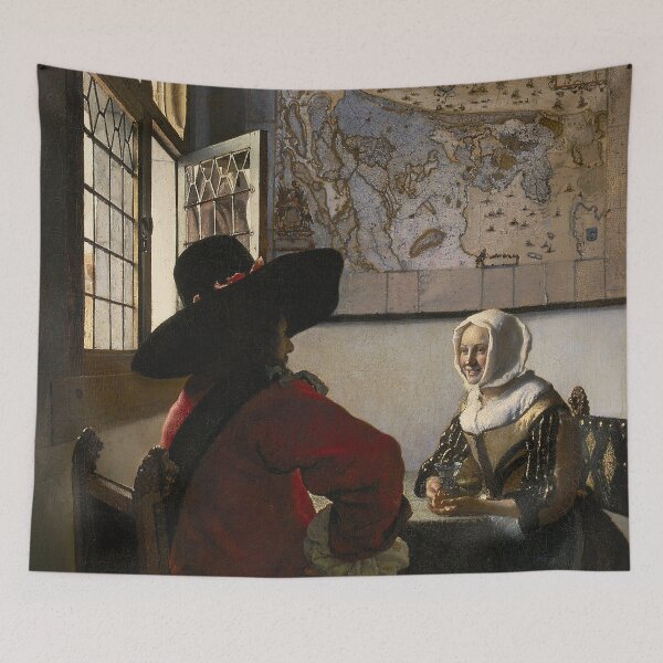 Item preview,  THE OFFICER AND THE LAUGHING GIRL, C.1657-60, Johannes Vermeer designed and sold by Art Outlaws.