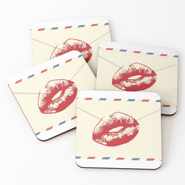 Item preview, Red Lips Kiss on Airmail Envelope designed and sold by JoyforU.