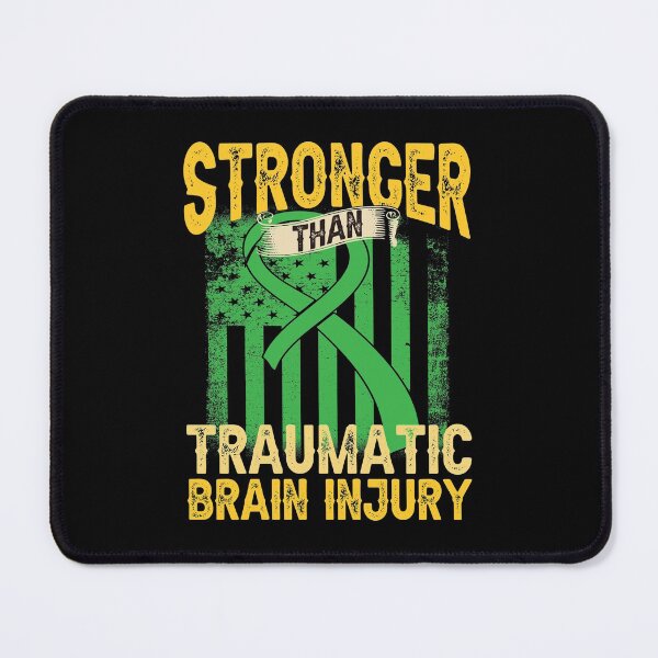 Item preview, TBI Awareness Stronger Than Traumatic Brain Injury Green Flag and Ribbon designed and sold by Treasurekey.