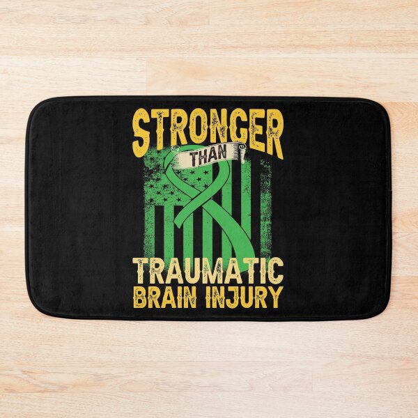 Item preview, TBI Awareness Stronger Than Traumatic Brain Injury Green Flag and Ribbon designed and sold by Treasurekey.