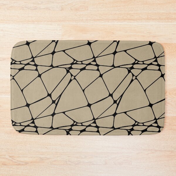 Item preview, Black and Tan Abstract Mosaic Pattern 1 Pairs DE 2022 Trending Color Bamboo Screen DE6193 designed and sold by ColorOfTheYears.