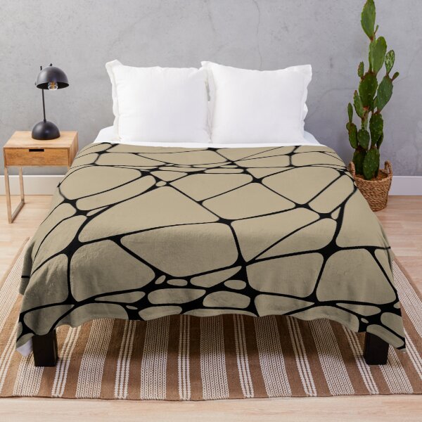 Item preview, Black and Tan Abstract Mosaic Pattern 1 Pairs DE 2022 Trending Color Bamboo Screen DE6193 designed and sold by ColorOfTheYears.