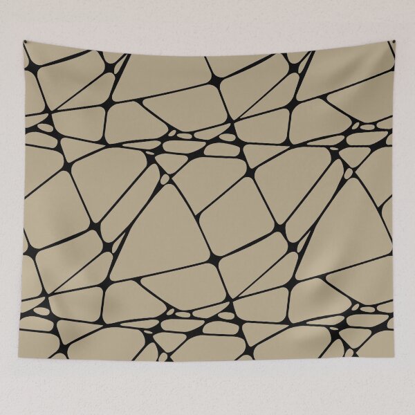 Item preview, Black and Tan Abstract Mosaic Pattern 1 Pairs DE 2022 Trending Color Bamboo Screen DE6193 designed and sold by ColorOfTheYears.