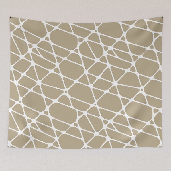 Item preview, Tan and WhiteAbstract Mosaic Pattern 2 Pairs DE 2022 Trending Color Bamboo Screen DE6193 designed and sold by ColorOfTheYears.
