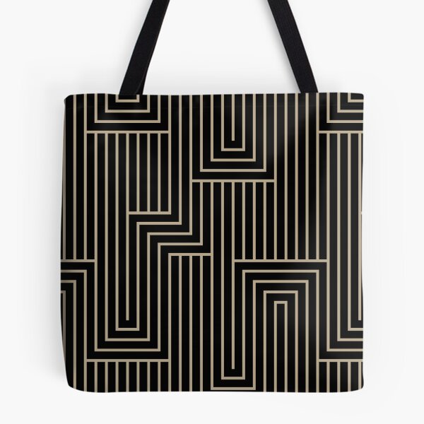 Item preview, Black and Tan Art Deco Pattern 2 Pairs DE 2022 Trending Color Bamboo Screen DE6193 designed and sold by ColorOfTheYears.