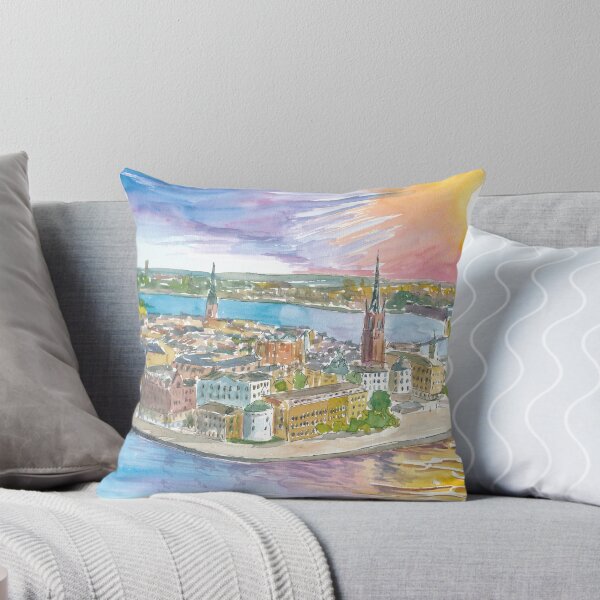 Item preview, Stockholm Sweden Spectacular Sunset with Stamla Gan and Östermalm designed and sold by artshop77.