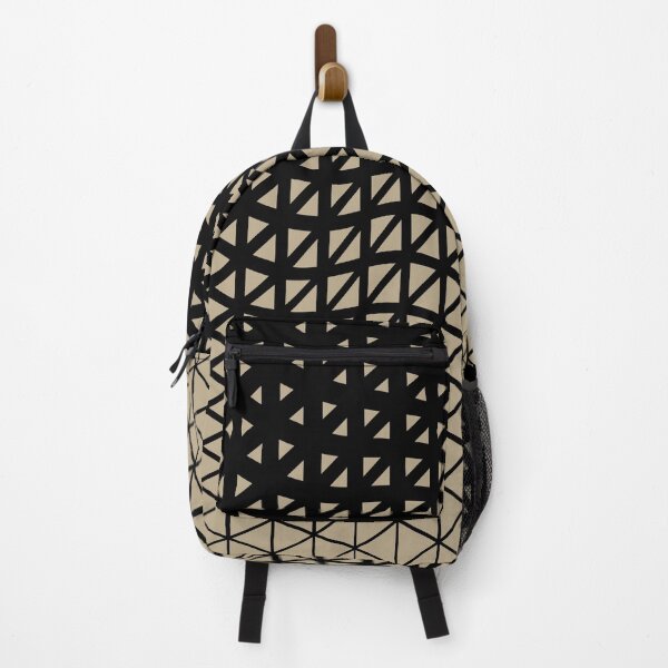 Item preview, Black and Tan Triangle Wave Pattern Pairs DE 2022 Trending Color Bamboo Screen DE6193 designed and sold by ColorOfTheYears.