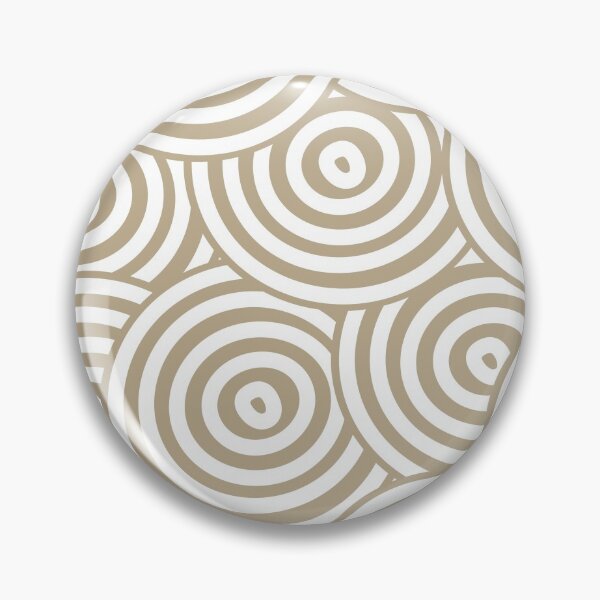 Item preview, Tan and White Hypnotic Circle Pattern Pairs DE 2022 Trending Color Bamboo Screen DE6193 designed and sold by ColorOfTheYears.