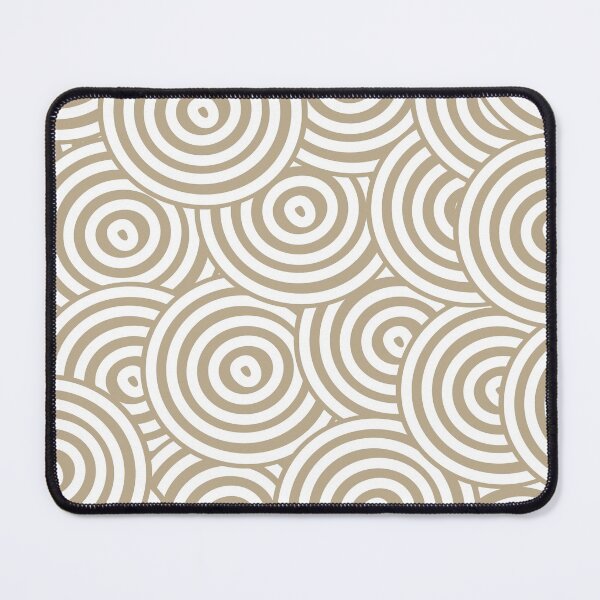 Item preview, Tan and White Hypnotic Circle Pattern Pairs DE 2022 Trending Color Bamboo Screen DE6193 designed and sold by ColorOfTheYears.