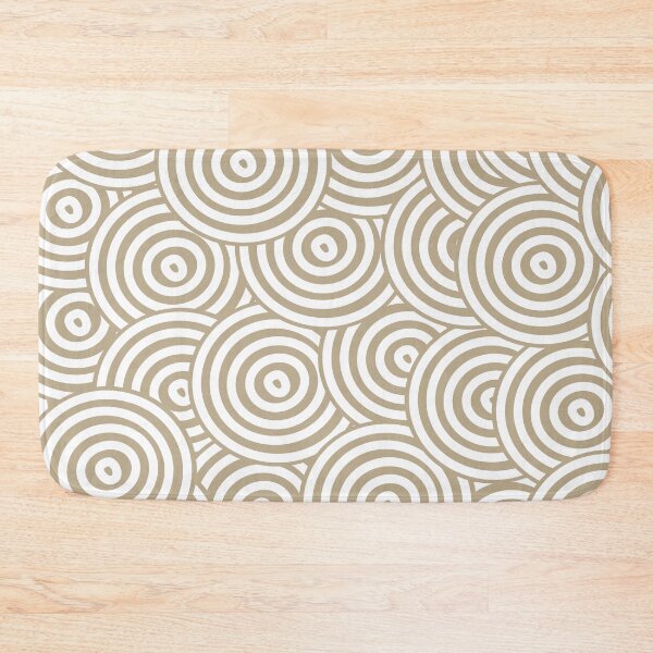 Item preview, Tan and White Hypnotic Circle Pattern Pairs DE 2022 Trending Color Bamboo Screen DE6193 designed and sold by ColorOfTheYears.