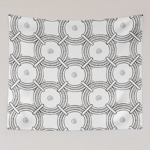 Item preview, Abstract circle pattern black and white  designed and sold by MagicStrawberry.