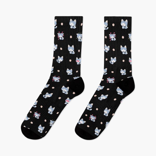Item preview, Cat smile pattern with hearts and cute kawaii kitten faces designed and sold by Marharyta Ushakova.