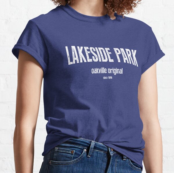 Lakeside Park, Washed Style, White Text Classic T-Shirt
