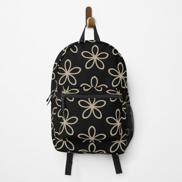 Item preview, Black and Tan Minimal Flower Pattern Pairs DE 2022 Trending Color Bamboo Screen DE6193 designed and sold by ColorOfTheYears.