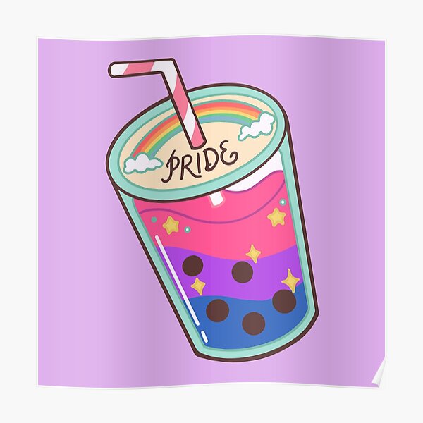 Bisexual Pride Boba Tea Poster By Nothingdesigns Redbubble