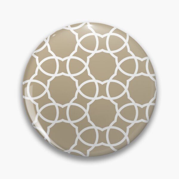 Item preview, Tan and White Petal Shape Tile Pattern Pairs DE 2022 Trending Color Bamboo Screen DE6193 designed and sold by ColorOfTheYears.