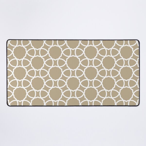 Item preview, Tan and White Petal Shape Tile Pattern Pairs DE 2022 Trending Color Bamboo Screen DE6193 designed and sold by ColorOfTheYears.