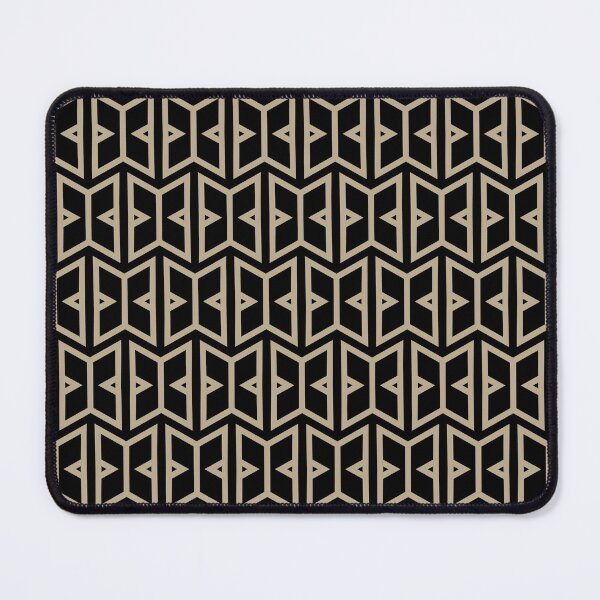 Item preview, Black and Tan Modern Art Deco Shape Pattern Pairs DE 2022 Trending Color Bamboo Screen DE6193 designed and sold by ColorOfTheYears.