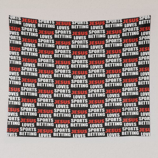 Item preview, SPORTS BETTING  GAMBLING Jesus Loves Sports Betting   designed and sold by Paintings79.